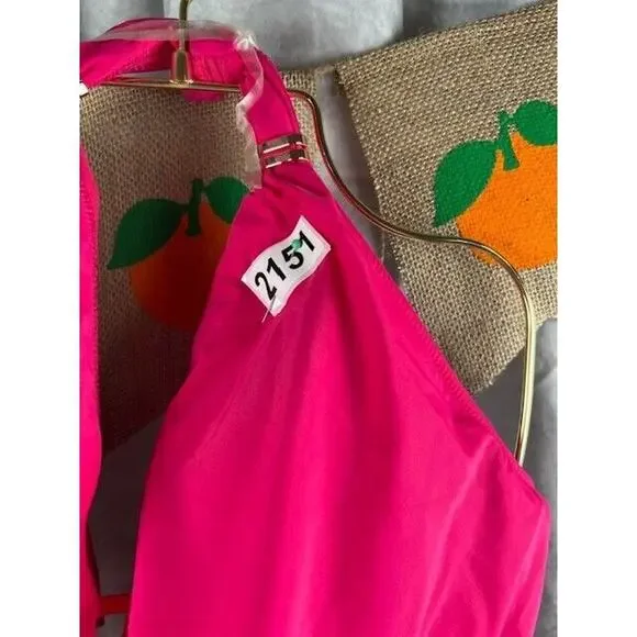 Bar III Womens Solid Cowlneck One-Piece Swimsuit, Ruby, Sz-XL - Picture 7 of 7